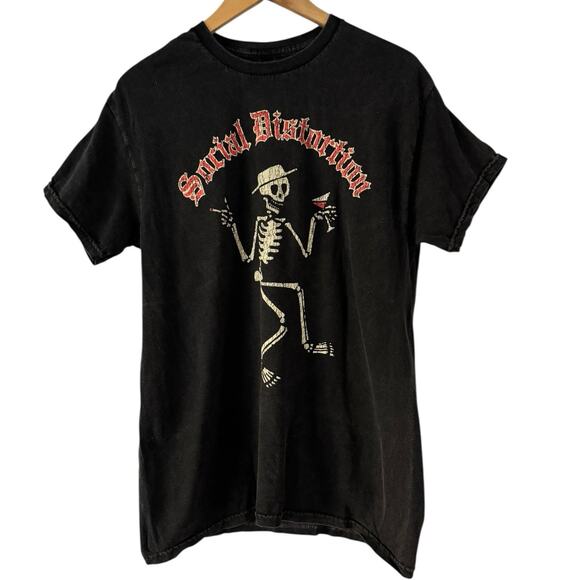 Black Kat Vintage Social Distortion Skelly Short Sleeve T-Shirt Mens Size Small - Picture 1 of 6